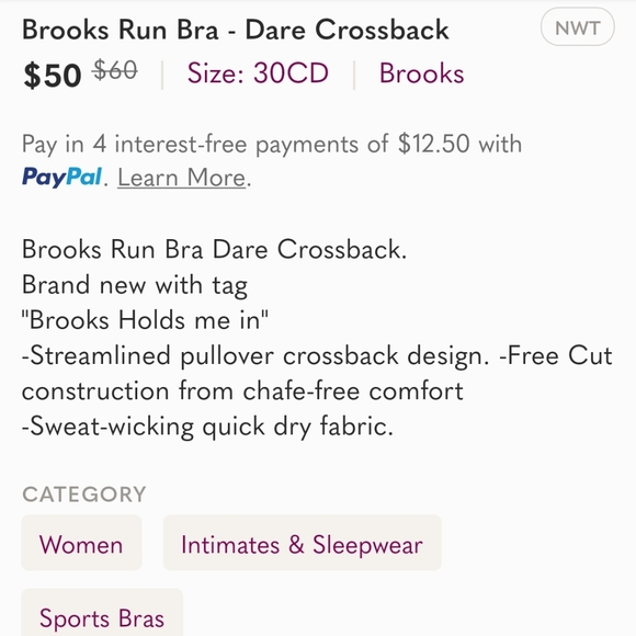 Brooks Run Bra - Dare Crossback - Picture 8 of 8